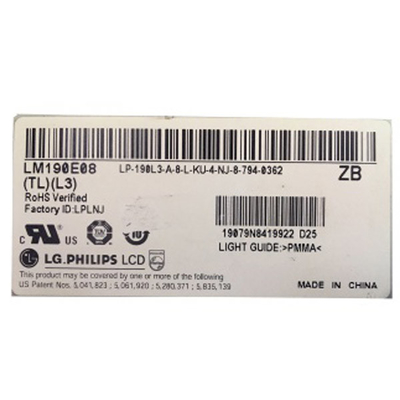 LM190E08-TLL3 19,0 Zoll 1280*1024 LCD-Modul-Panel